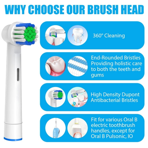 Replacement Toothbrush Heads Precise Cleaning Style Compatible with Oral-B Electric Toothbrush