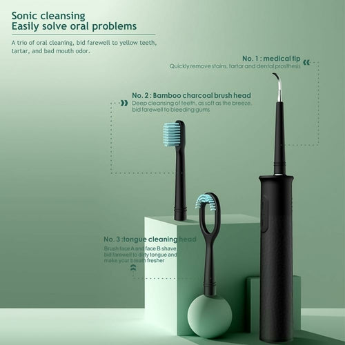Ultrasonic 3-in-1 Toothbrush, Dental Scaler, and Tongue Cleaner