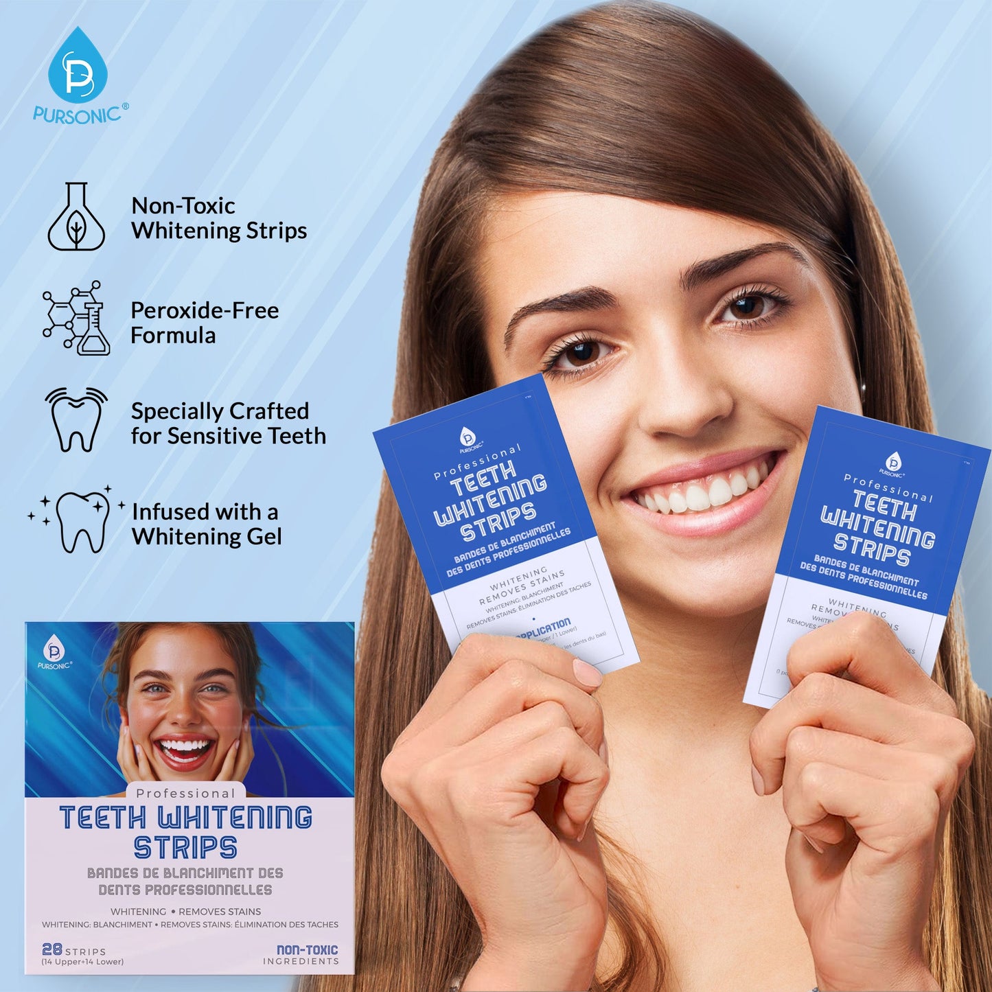 Professional Teeth Whitening Strips - 28ct
