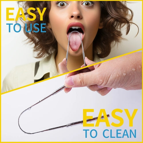 Stainless Steel Fresh Breath Tongue Scraper 2pk