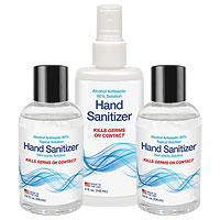 Liquid Hand Sanitizer Spray Bottle & 2 Refills - 80% Ethyl Alcohol - 12.2oz